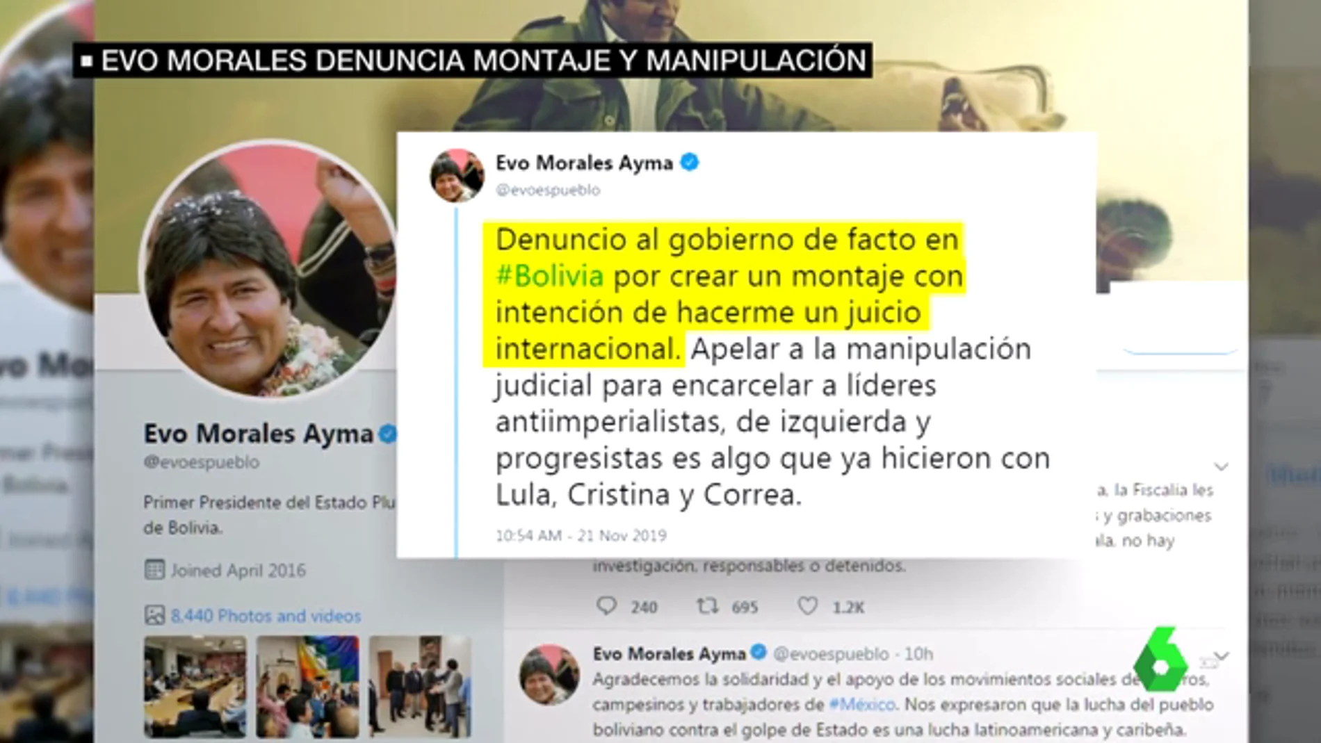 Evo Morales denuncia montaje y manipulación en el vídeo difundido por el gobierno interino de Bolivia
