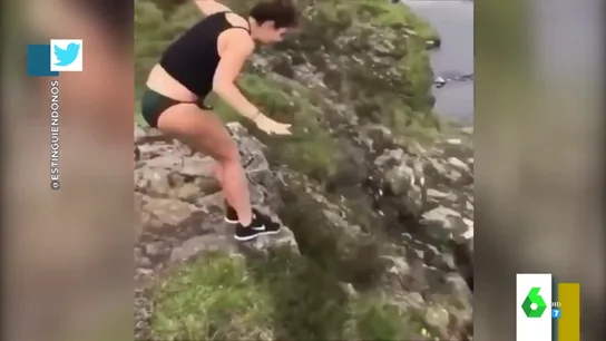Vídeo de la caída de una joven Vídeo de la caída de una joven