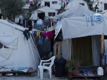 Imagen de Moria, campo de refugiados de Grecia Imagen de Moria, campo de refugiados de Grecia