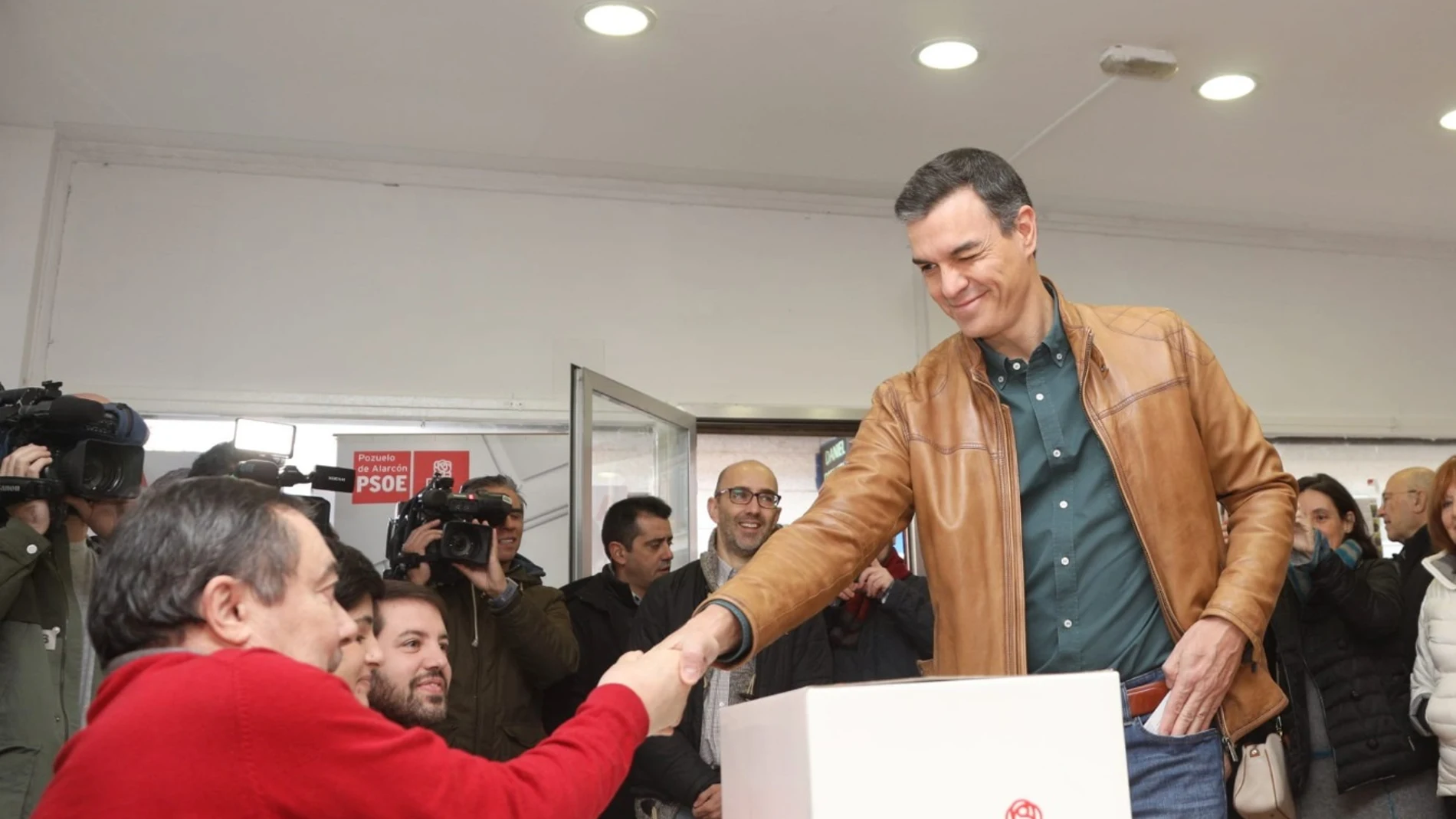 Pedro Sánchez en la votación del PSOE