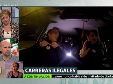 Carreras ilegales desde dentro de un coche de la Policía Carreras ilegales desde dentro de un coche de la Policía