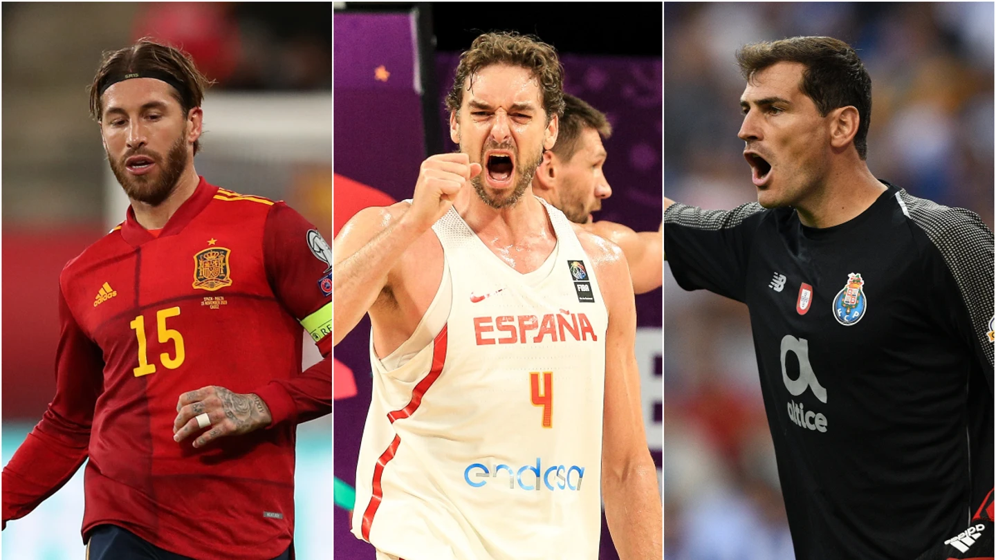 Sergio Ramos, Pau Gasol e Iker Casillas Sergio Ramos, Pau Gasol e Iker Casillas