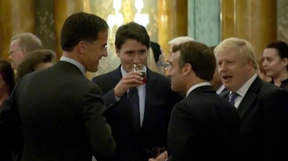 La princesa Ana, Mark Rutte, Justin Trudeau, Emmanuel Macron y Boris Johnson