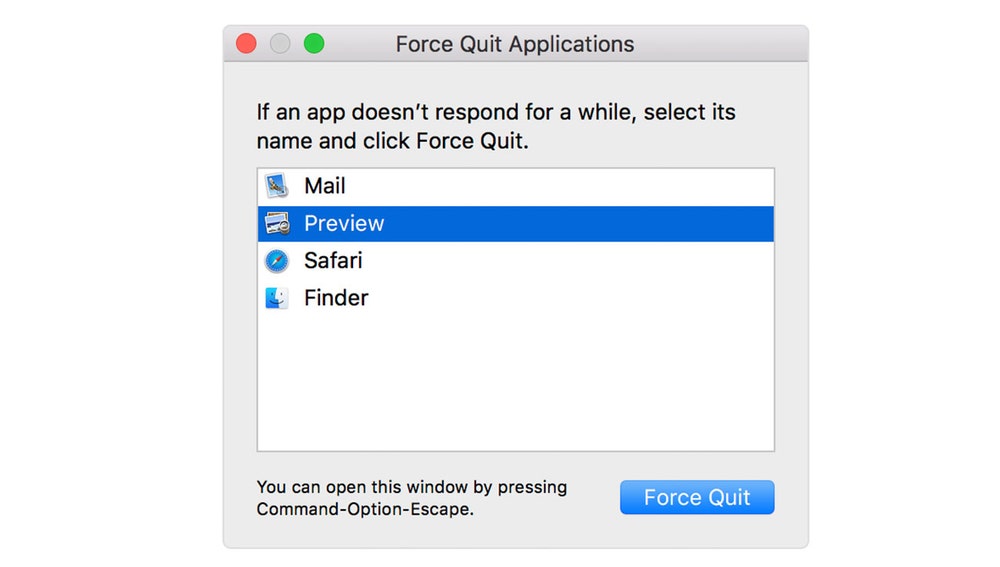 Cerrando apps del Mac