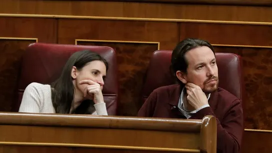 Irene Montero y Pablo Iglesias en el Congreso El líder de Podemos, Pablo Iglesias, e Irene Montero en el Congreso