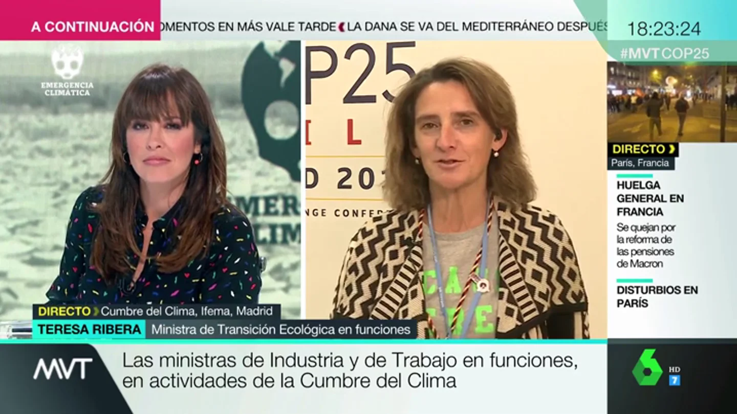 Teresa Ribera considera "simplista" culpar a las empresas del cambio climático: "Los gobiernos no han actuado y los ciudadanos no lo han priorizado" Teresa Ribera considera "simplista" culpar a las empresas del cambio climático: "Los gobiernos no han actuado y los ciudadanos no lo han priorizado"