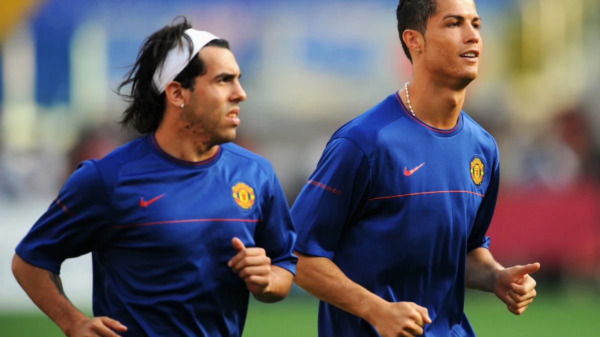 Carlos Tévez y Cristiano Ronaldo