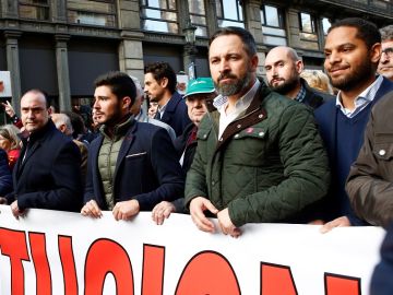 Santiago Abascal, en la manifestación de Barcelona Santiago Abascal, en la manifestación de Barcelona
