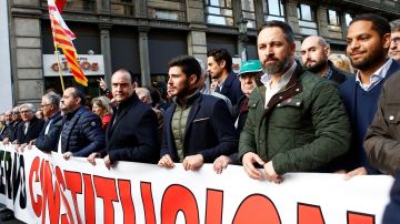 Santiago Abascal, en la manifestación de Barcelona