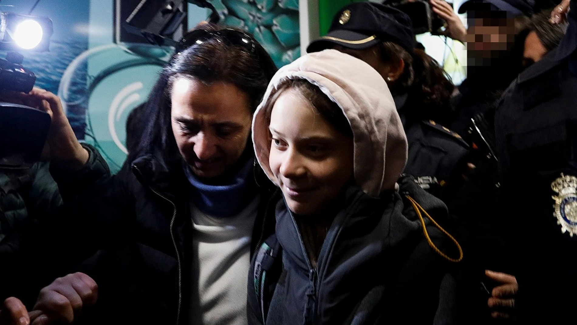 Greta Thunberg a su llegada a Madrid
