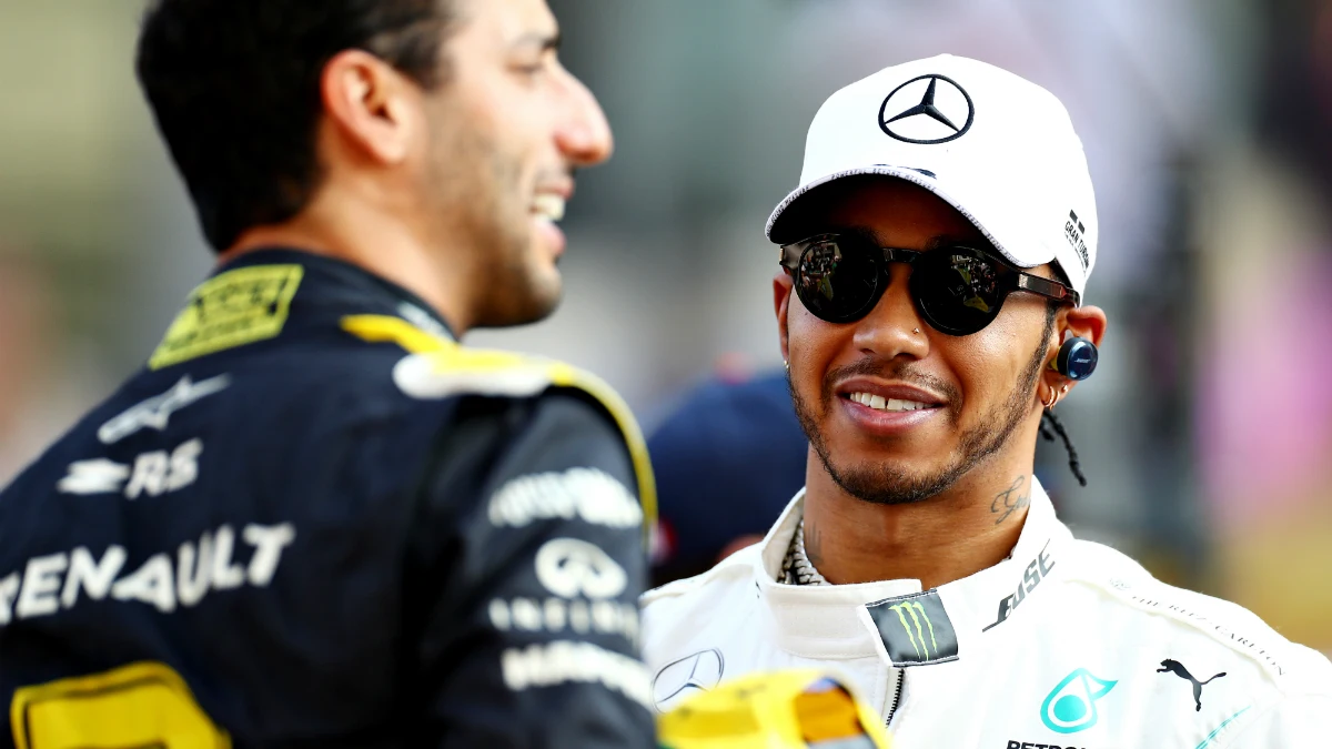 Lewis Hamilton, con Daniel Ricciardo