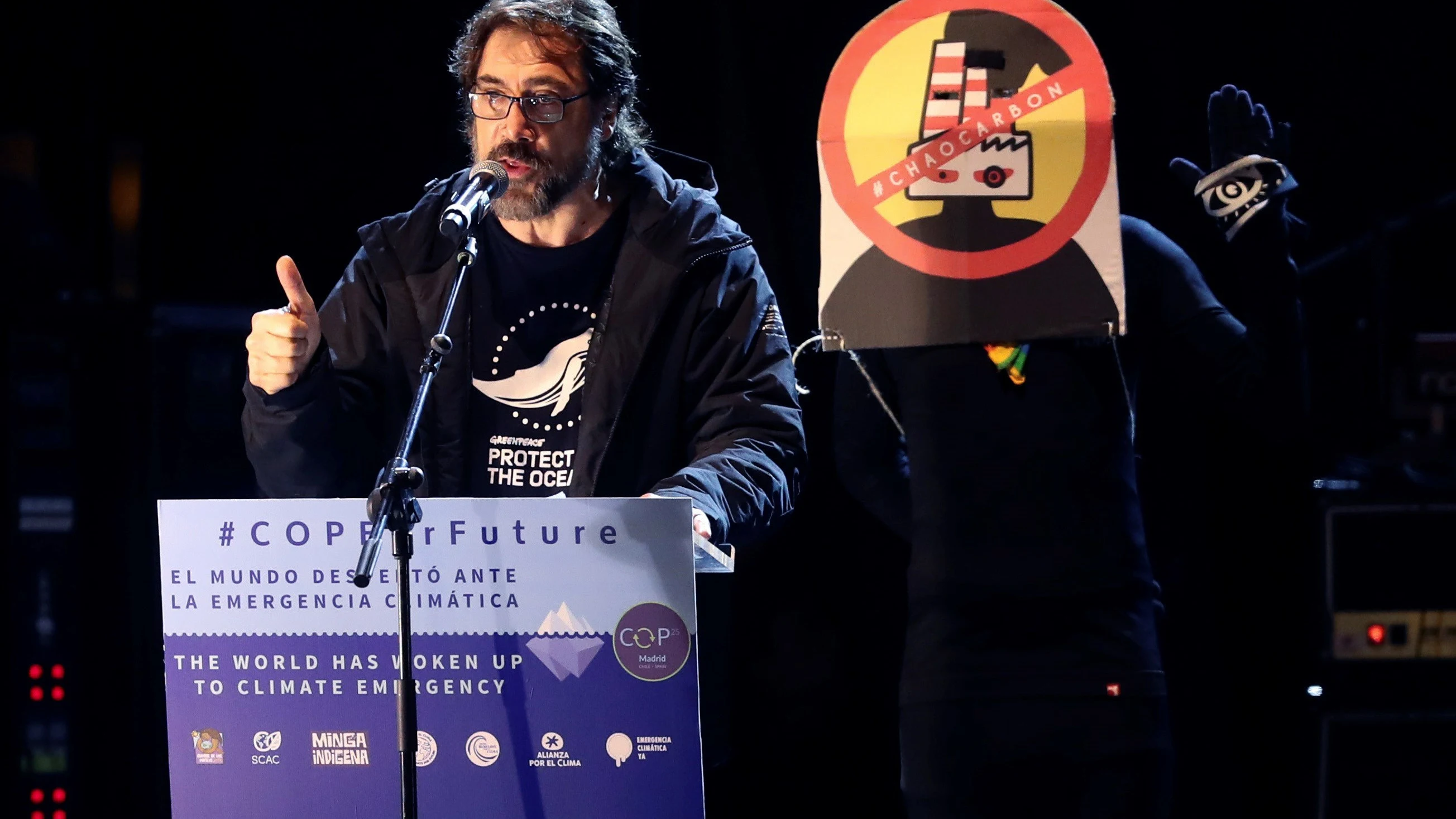 Javier Bardem, en la Marcha por el Clima