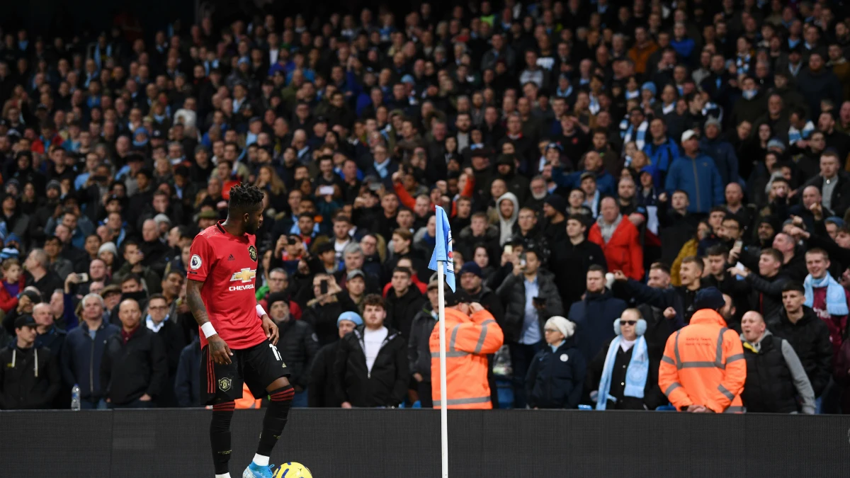 Fred, ante la afición del Manchester City