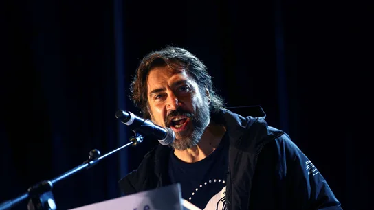 El actor Javier Bardem interviene en la Marcha por el Clima El actor Javier Bardem interviene en la Marcha por el Clima