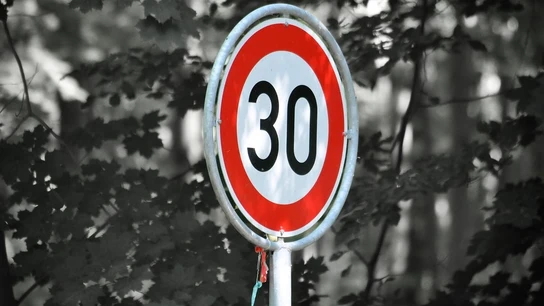Imagen de una señal de limitación de velocidad Imagen de una señal de limitación de velocidad