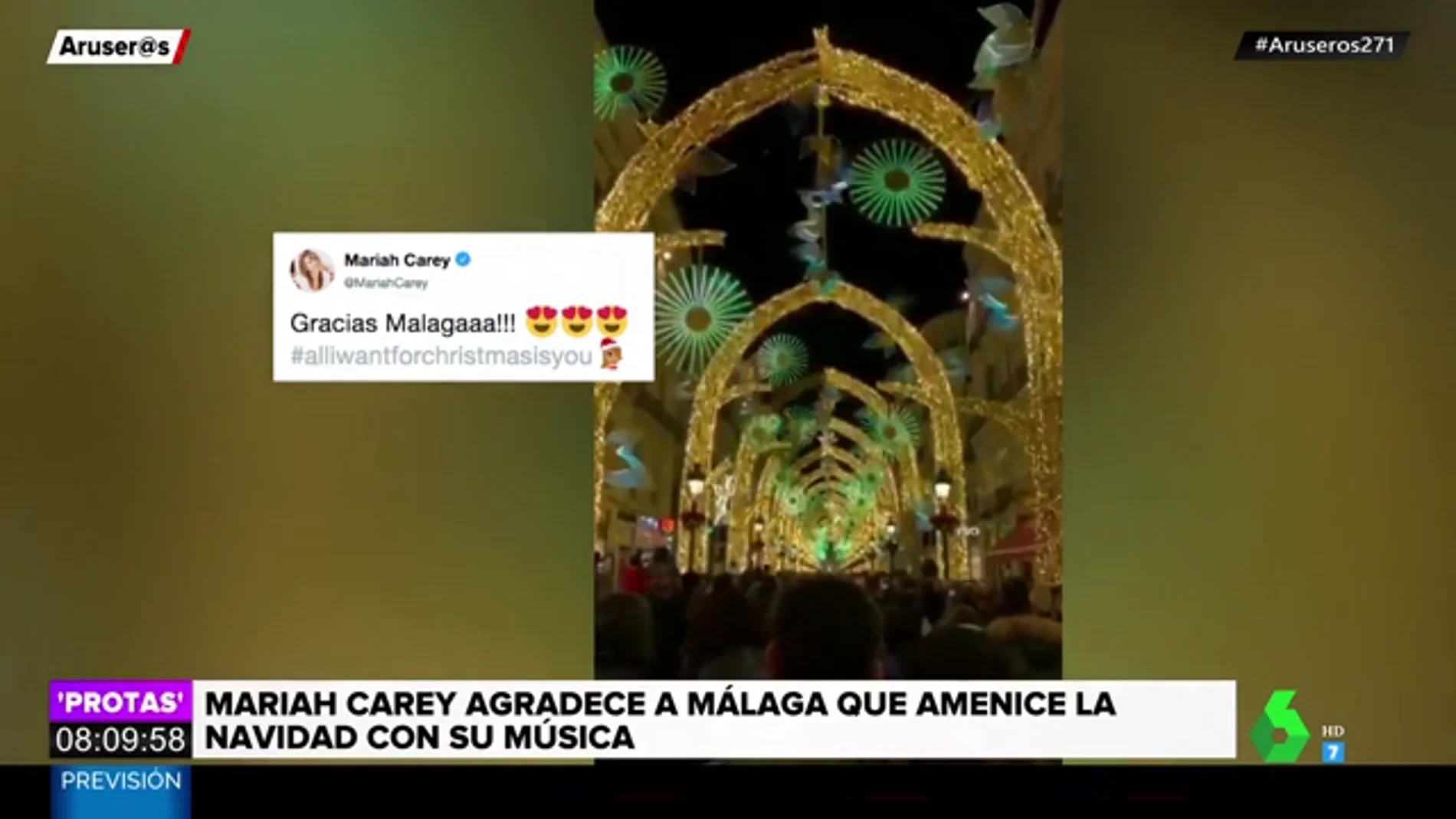 El tuit de Mariah Carey sobre las luces de Navidad de Málaga que le habría gustado al alcalde de Vigo