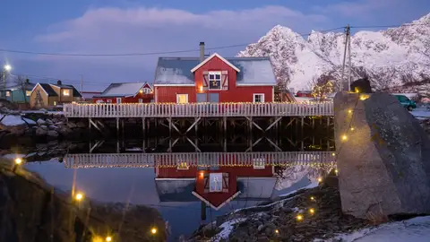 Navidad en Henningsvaer, Noruega Navidad en Henningsvaer, Noruega