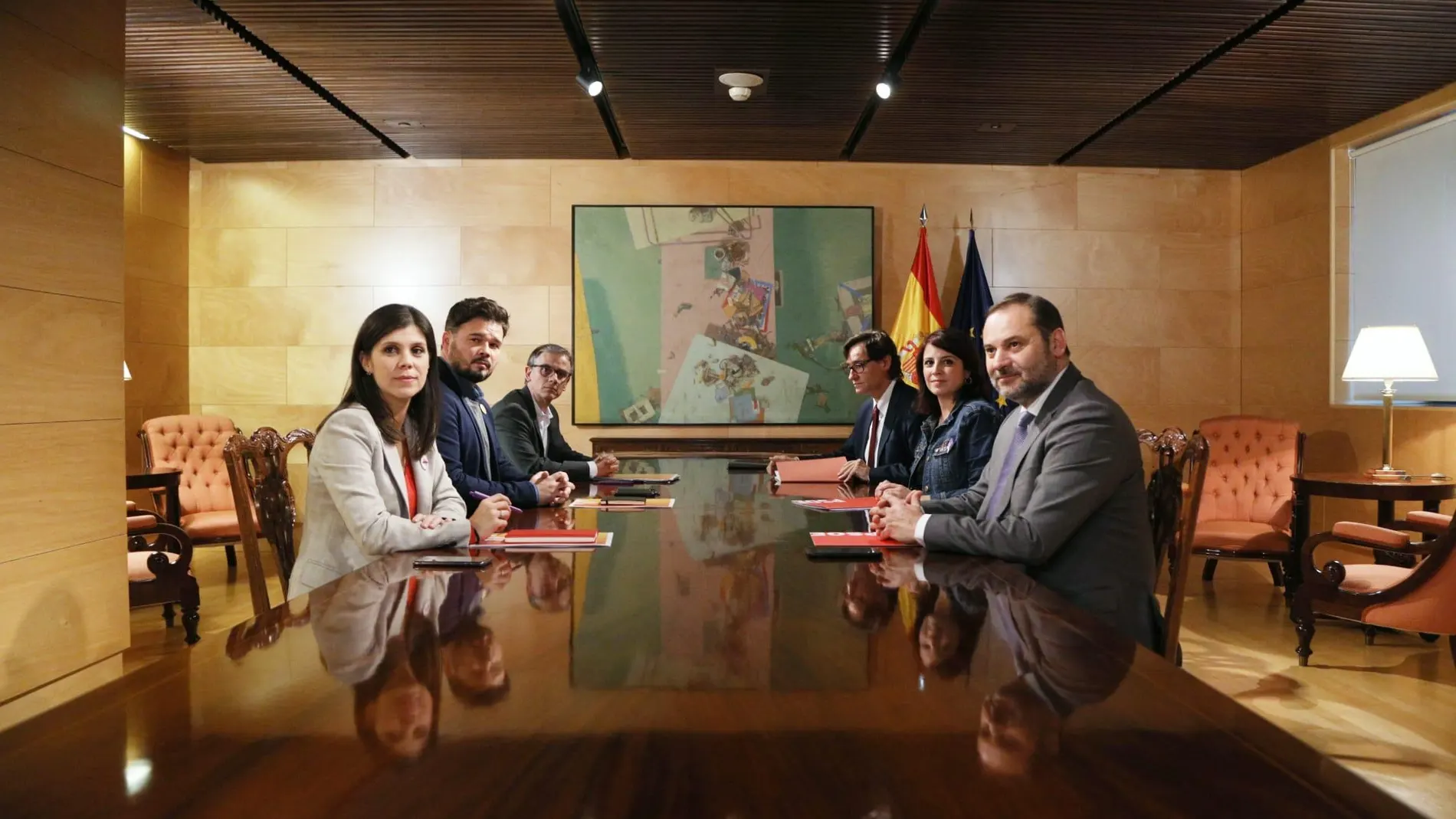 Imagen de archivo de una reunión entre ERC y PSOE