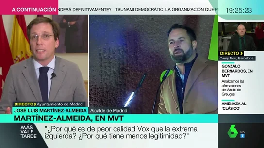 Martínez-Almeida: "¿Por qué cabe demonizar a Vox y se blanquea a la extrema izquierda?" Martínez-Almeida: "¿Por qué cabe demonizar a Vox y se blanquea a la extrema izquierda?"