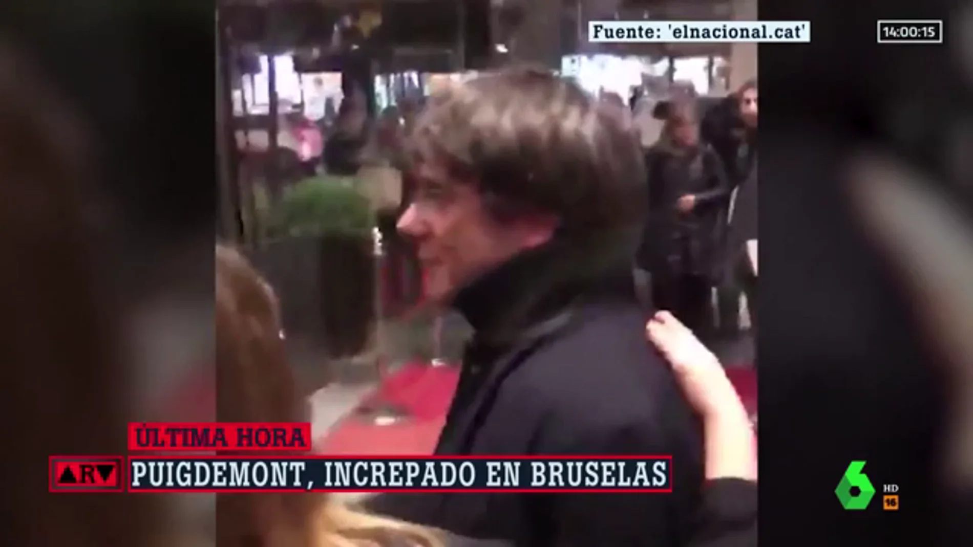 Puigdemont, increpado en Bruselas al grito de "delincuente", "racista" y "cobarde"