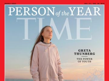 Portada de la revista Time en la que reconoce a Greta Thunberg como persona del año Portada de la revista Time en la que reconoce a Greta Thunberg como persona del año