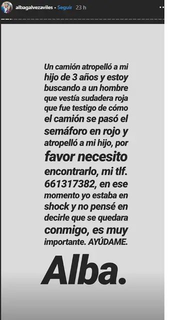 La publicación en Instagram en la que explica lo sucedido La publicación en Instagram en la que explica lo sucedido