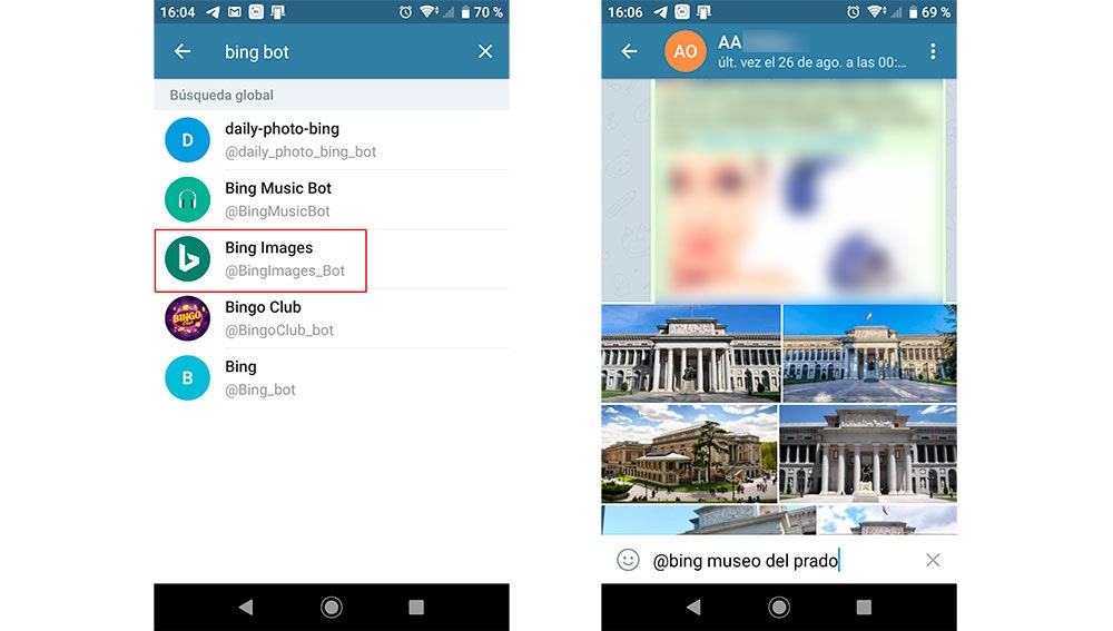 Buscando imágenes en Telegram con Bing