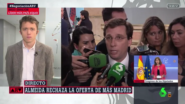 Errejón responde a Martínez Almeida: "Lo de este alcalde empieza a ser de juzgado de guardia"