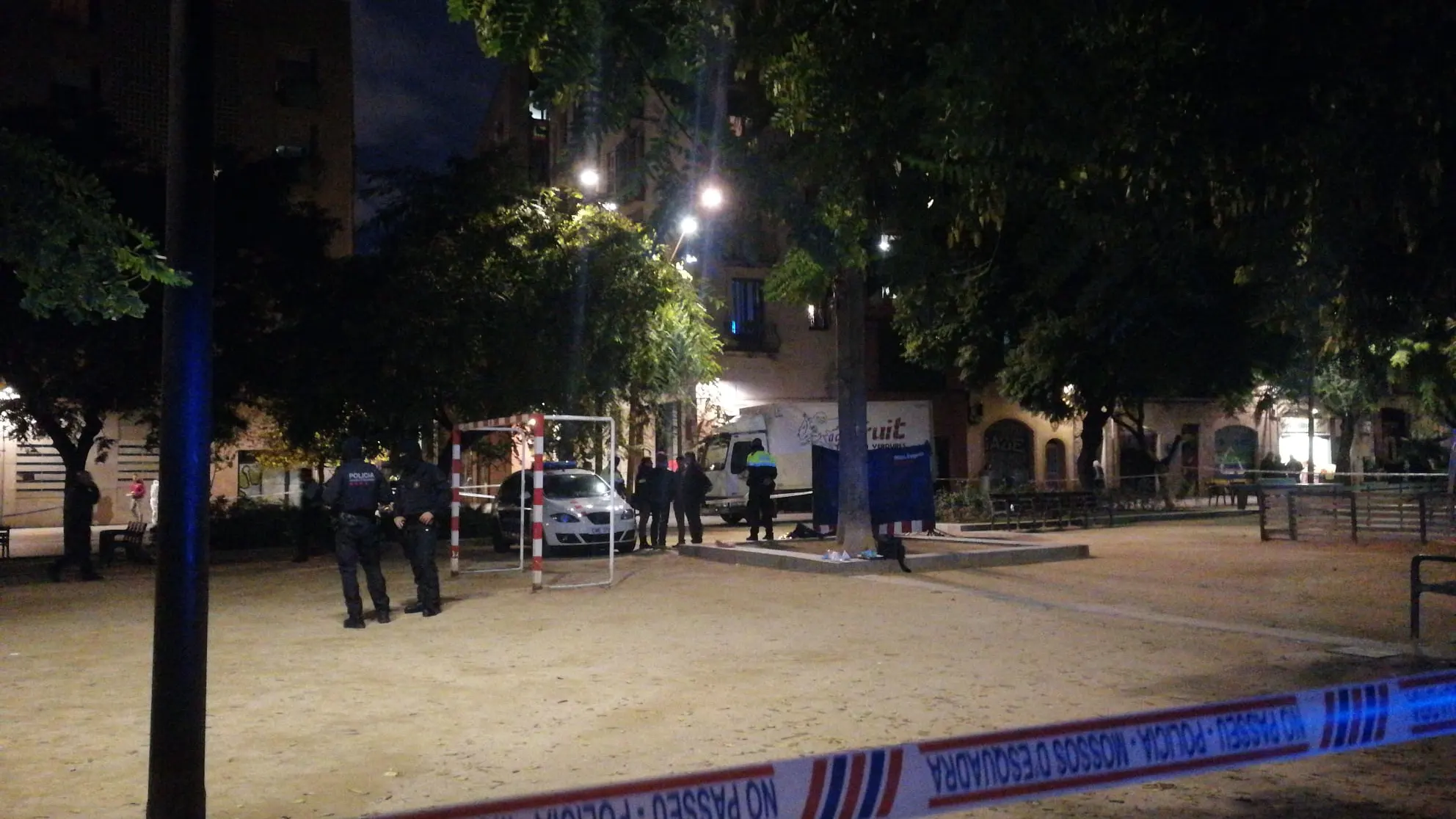 Lugar donde se ha encontrado al fallecido en Barcelona