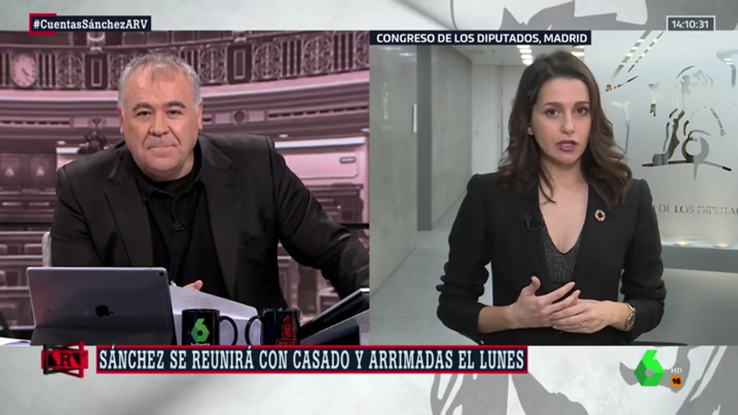 Inés Arrimadas: "Me he partido la cara por defender la igualdad de los españoles, no voy a hacer vicepresidente a Iglesias" Inés Arrimadas: "Me he partido la cara por defender la igualdad de los españoles, no voy a hacer vicepresidente a Iglesias"