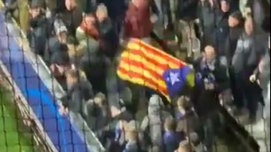 Estelada en el partido Brujas-Real madrid Estelada en el partido Brujas-Real madrid