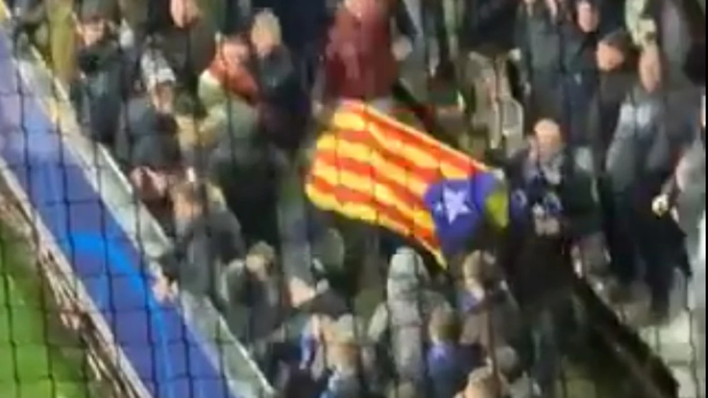 Estelada en el partido Brujas-Real madrid Estelada en el partido Brujas-Real madrid