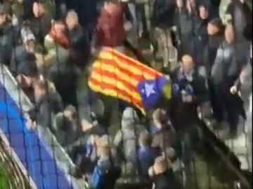 Estelada en el partido Brujas-Real madrid Estelada en el partido Brujas-Real madrid