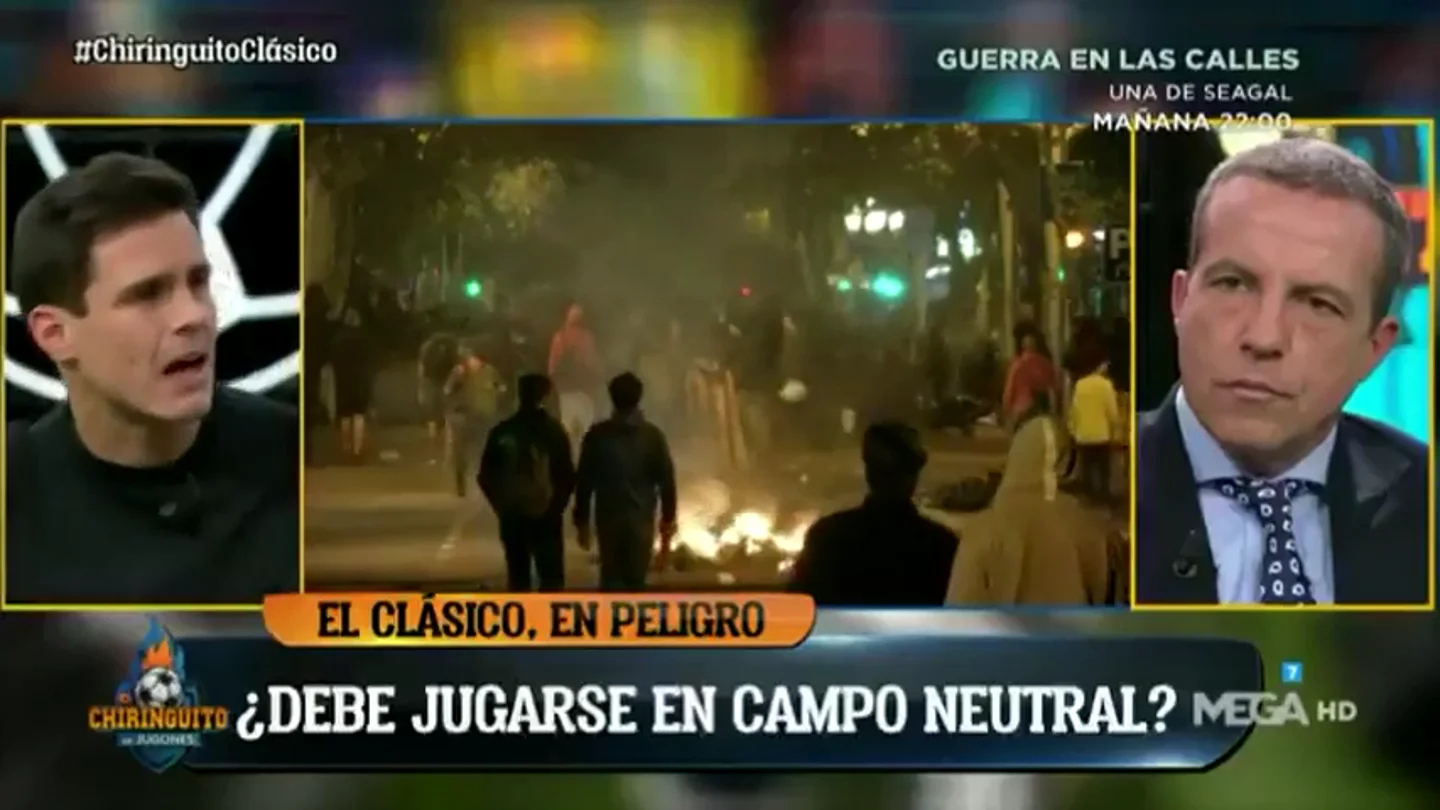 Edu Aguirre estalla en El Chiringuito: "No se puede jugar el Clásico" Edu Aguirre estalla en El Chiringuito: "No se puede jugar el Clásico"