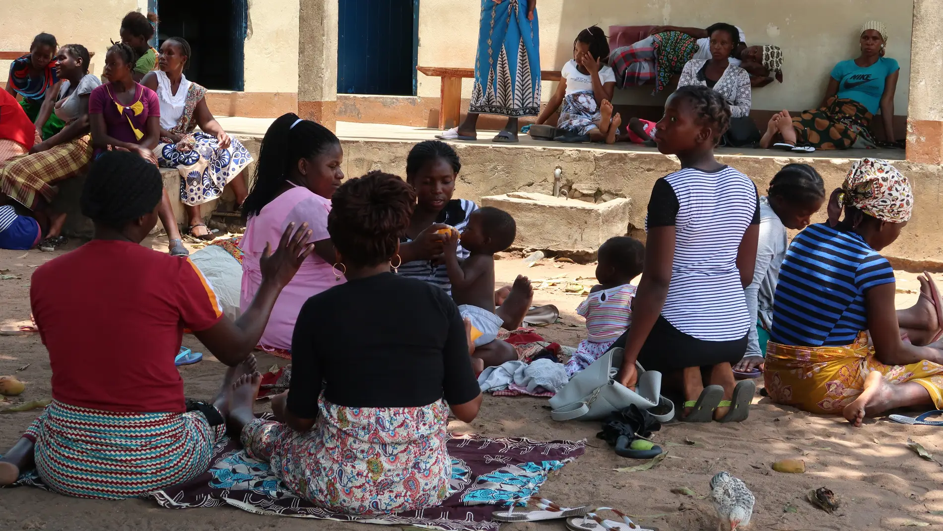 Una comunidad en Mozambique, zona endémica para la malaria