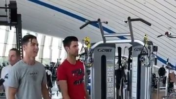 Cristiano Ronaldo y Novak Djokovic entrenando en Dubai