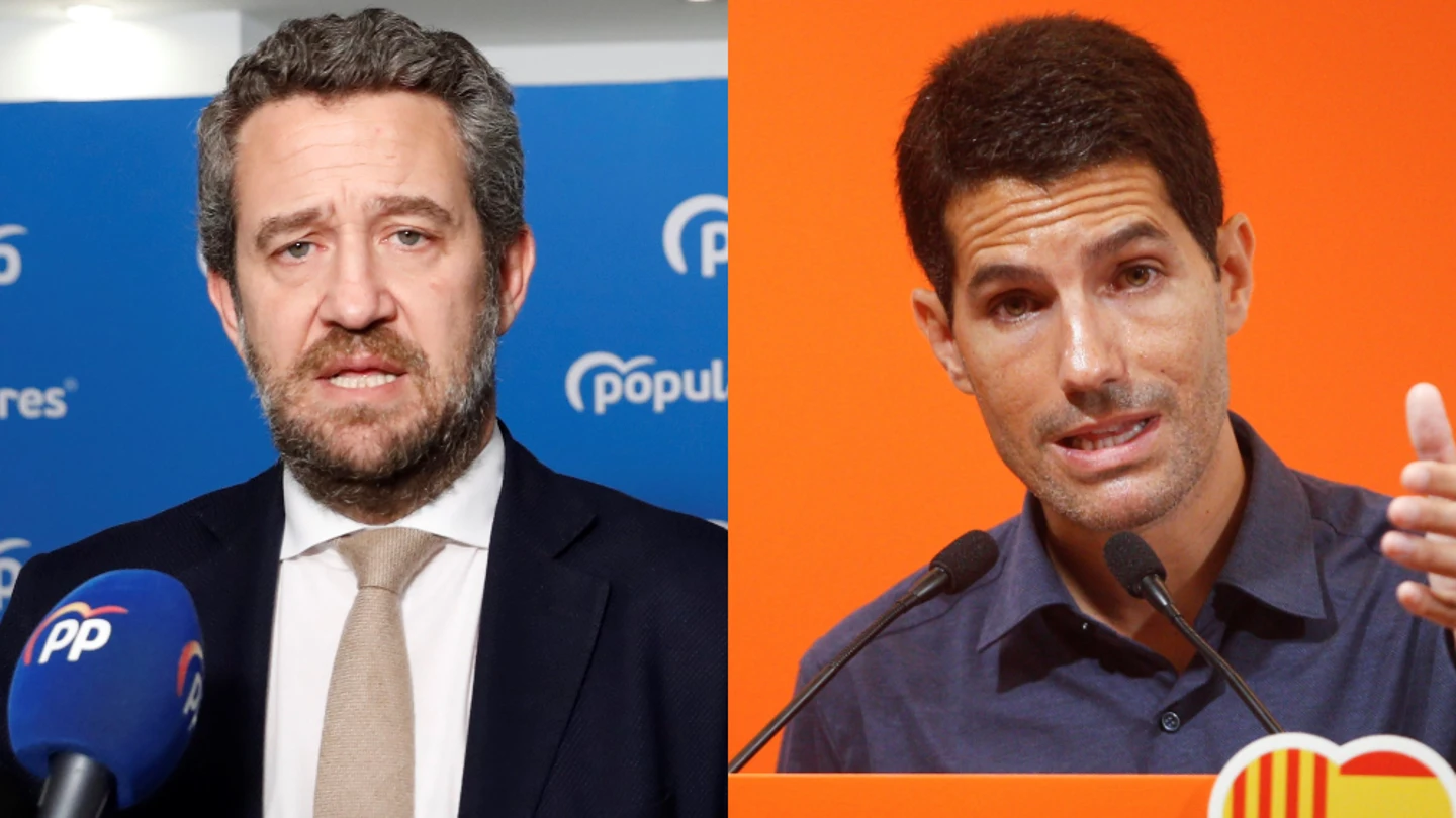 Imagen de Jaime de Olano (PP) y Nacho Martín Blanco (Cs) Imagen de Jaime de Olano (PP) y Nacho Martín Blanco (Cs)
