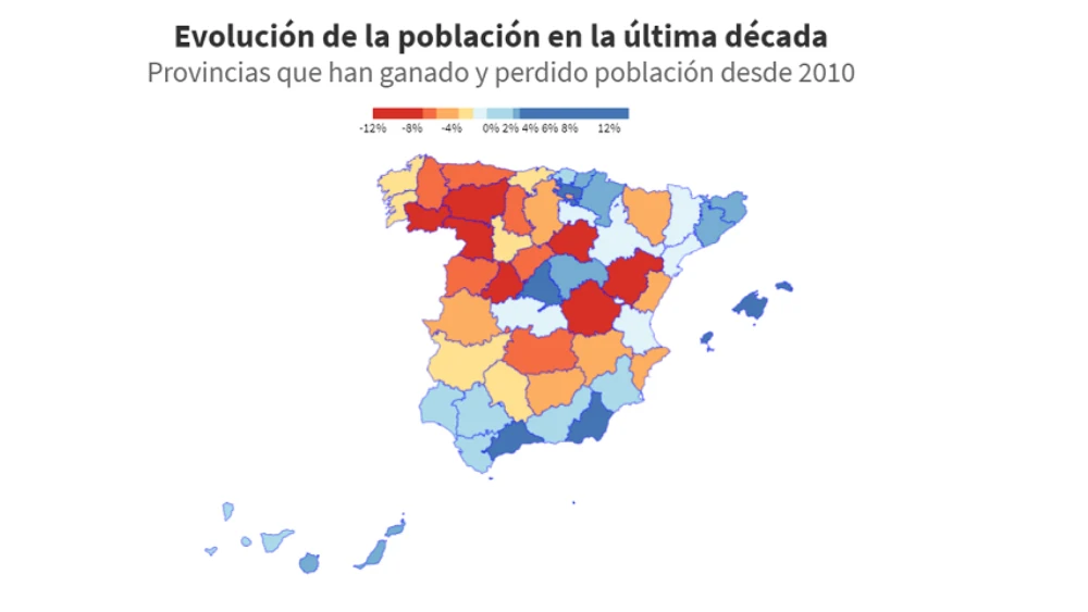 Mapa de la población en la última década