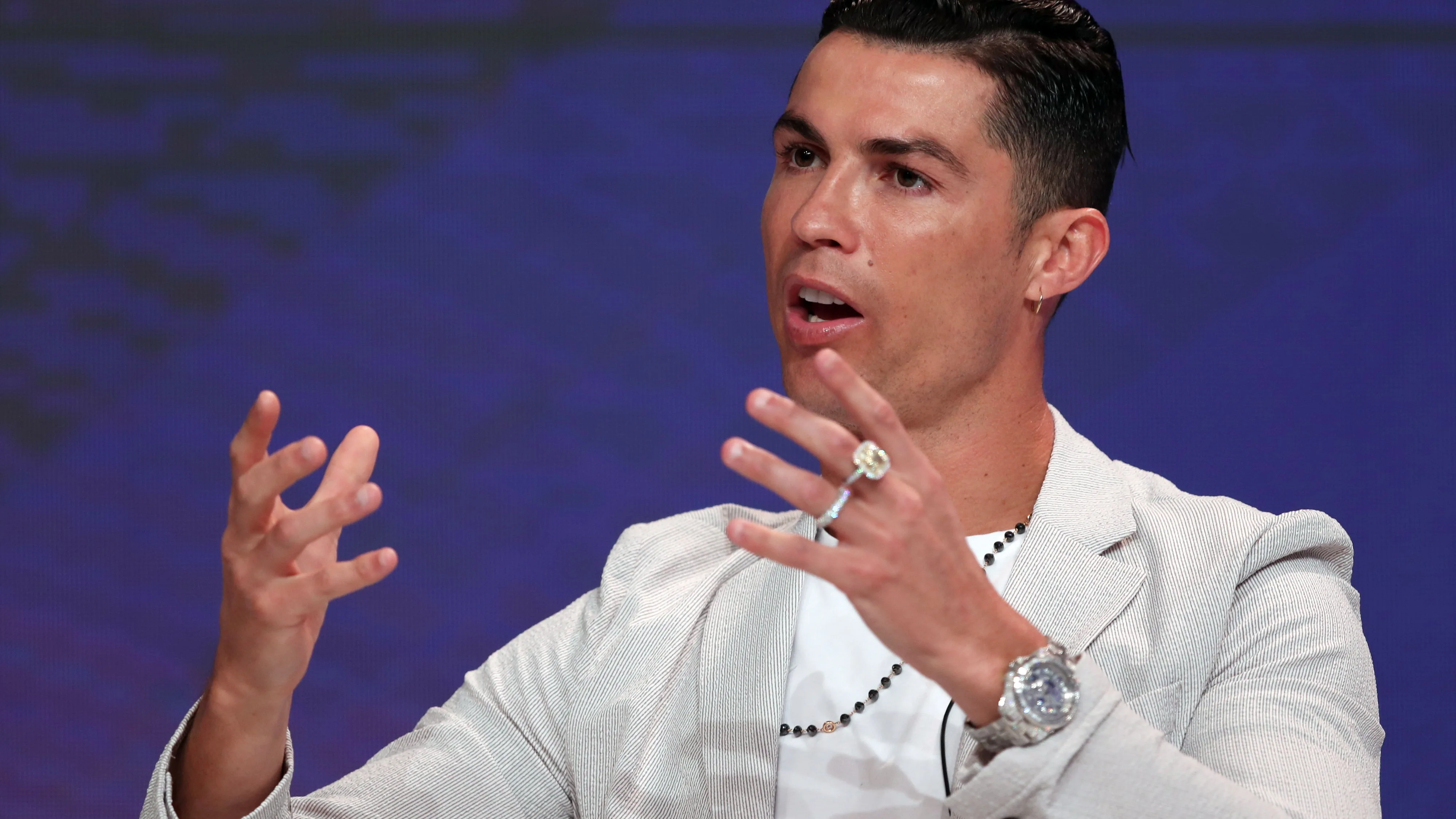 Cristiano Ronaldo durante la Conferencia Internacional de Deportes de Duba