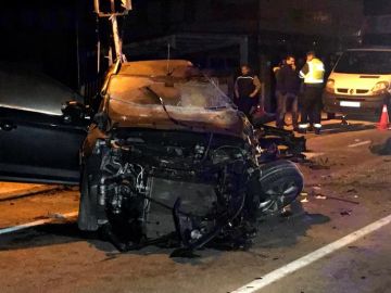 Imagen de un accidente de tráfico en Gondomar (Pontevedra) Imagen de un accidente de tráfico en Gondomar (Pontevedra)