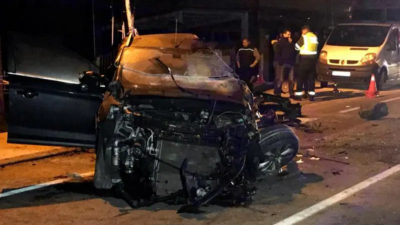 Imagen de un accidente de tráfico en Gondomar (Pontevedra)