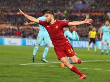 Manolas celebra un gol ante el Barça Manolas celebra un gol ante el Barça