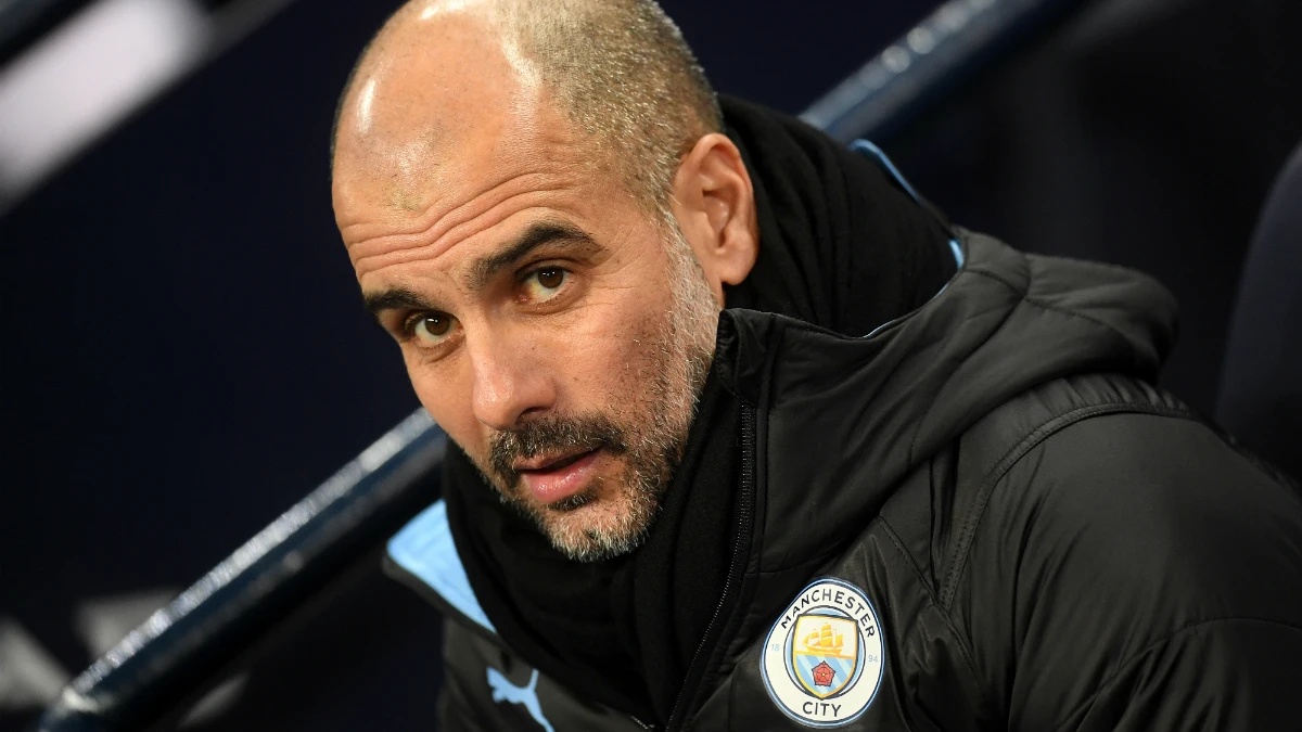 Guardiola, en el banquillo del Manchester City