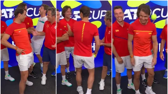 Rafa Nadal trolea a su capitán Rafa Nadal trolea a su capitán