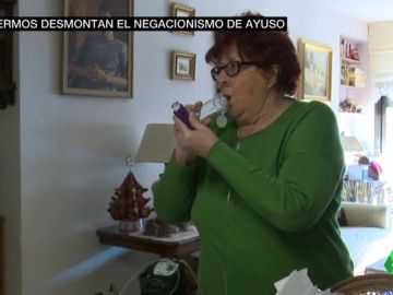 Consuelo tiene que estar las 24 horas del día con oxígeno portátil Consuelo tiene que estar las 24 horas del día con oxígeno portátil
