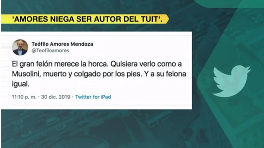 Supuesto tuit de Teófilo Amores Mendoza Supuesto tuit de Teófilo Amores Mendoza