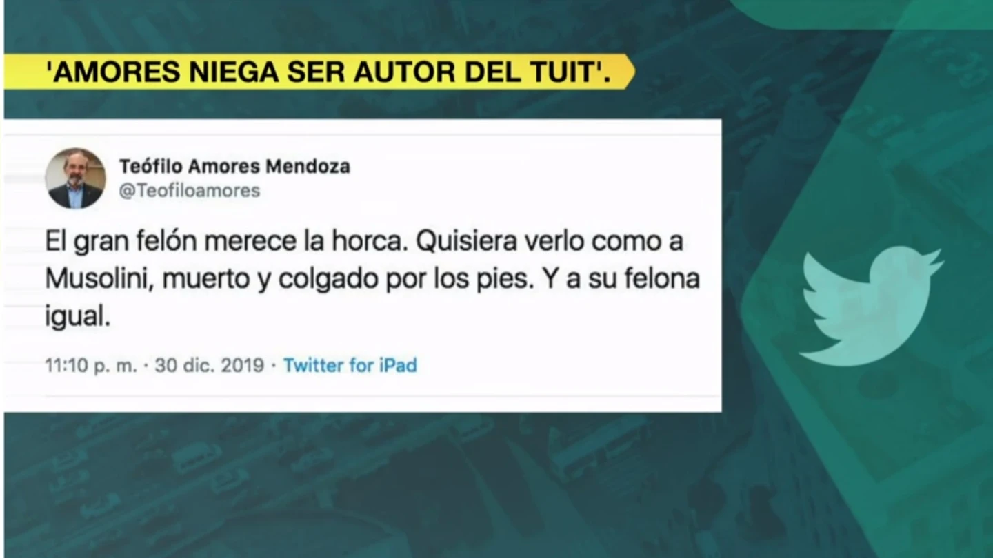 Supuesto tuit de Teófilo Amores Mendoza Supuesto tuit de Teófilo Amores Mendoza