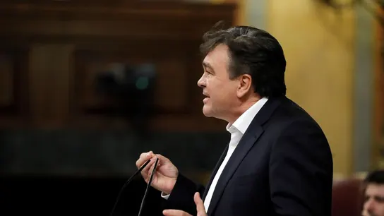 El diputado de Teruel Existe, Tomás Guitarte, durante su intervención ante el pleno del Congreso El diputado de Teruel Existe, Tomás Guitarte, durante su intervención ante el pleno del Congreso