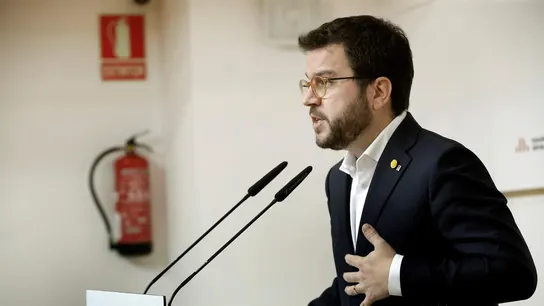 Pere Aragonès ante los medios Pere Aragonès ante los medios