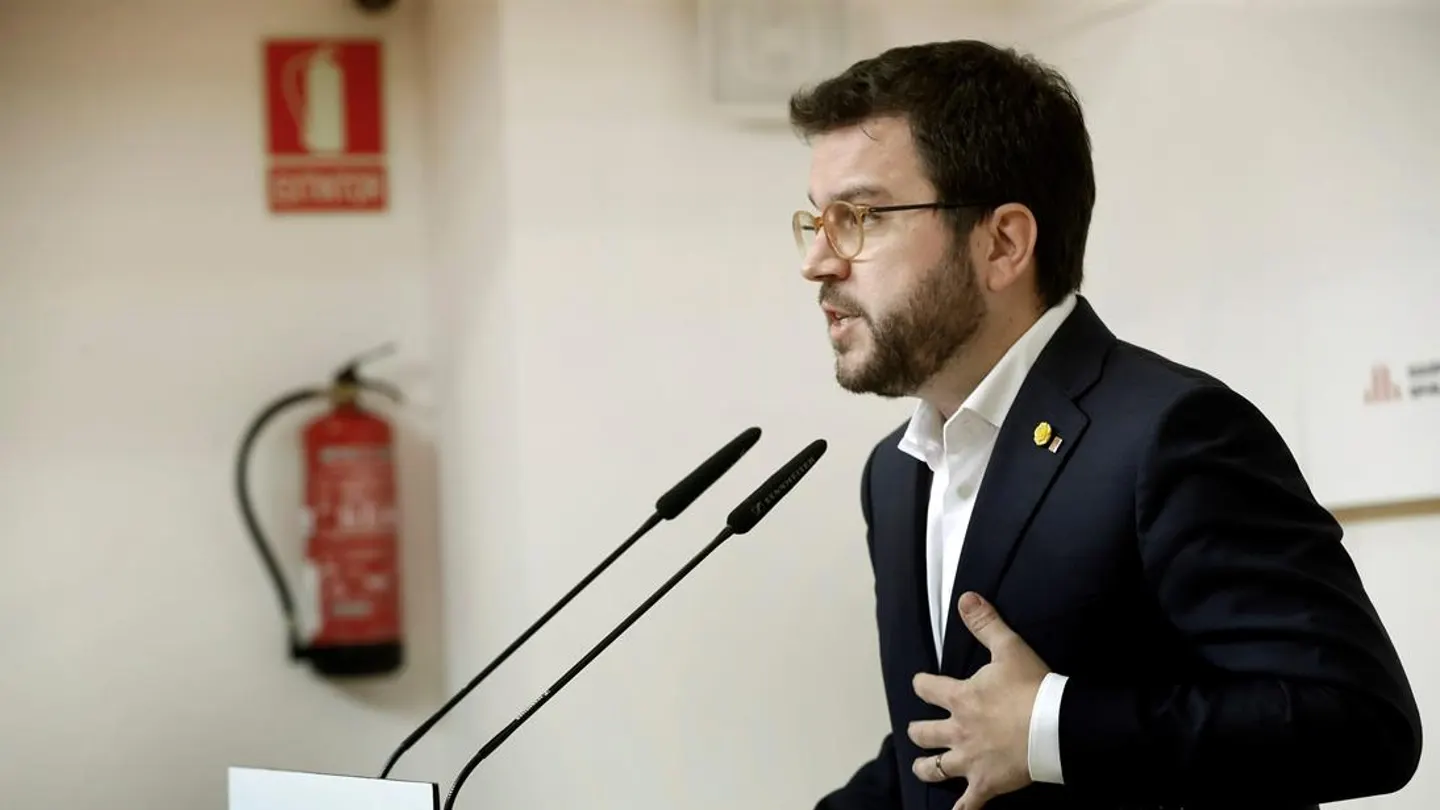 Pere Aragonès ante los medios Pere Aragonès ante los medios